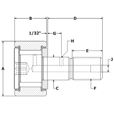 Carter Bearings 1 1/4" OD NEEDLE CF, XD15NW STAINLESS, SEALED , HEX XD-40-SB